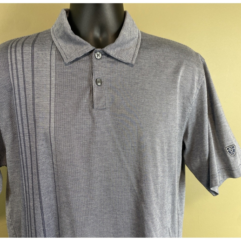 VTG Nike Tour Mens L Golf Polo Heavyweight Jacquard/Drop Stitch Vertical Ribbing